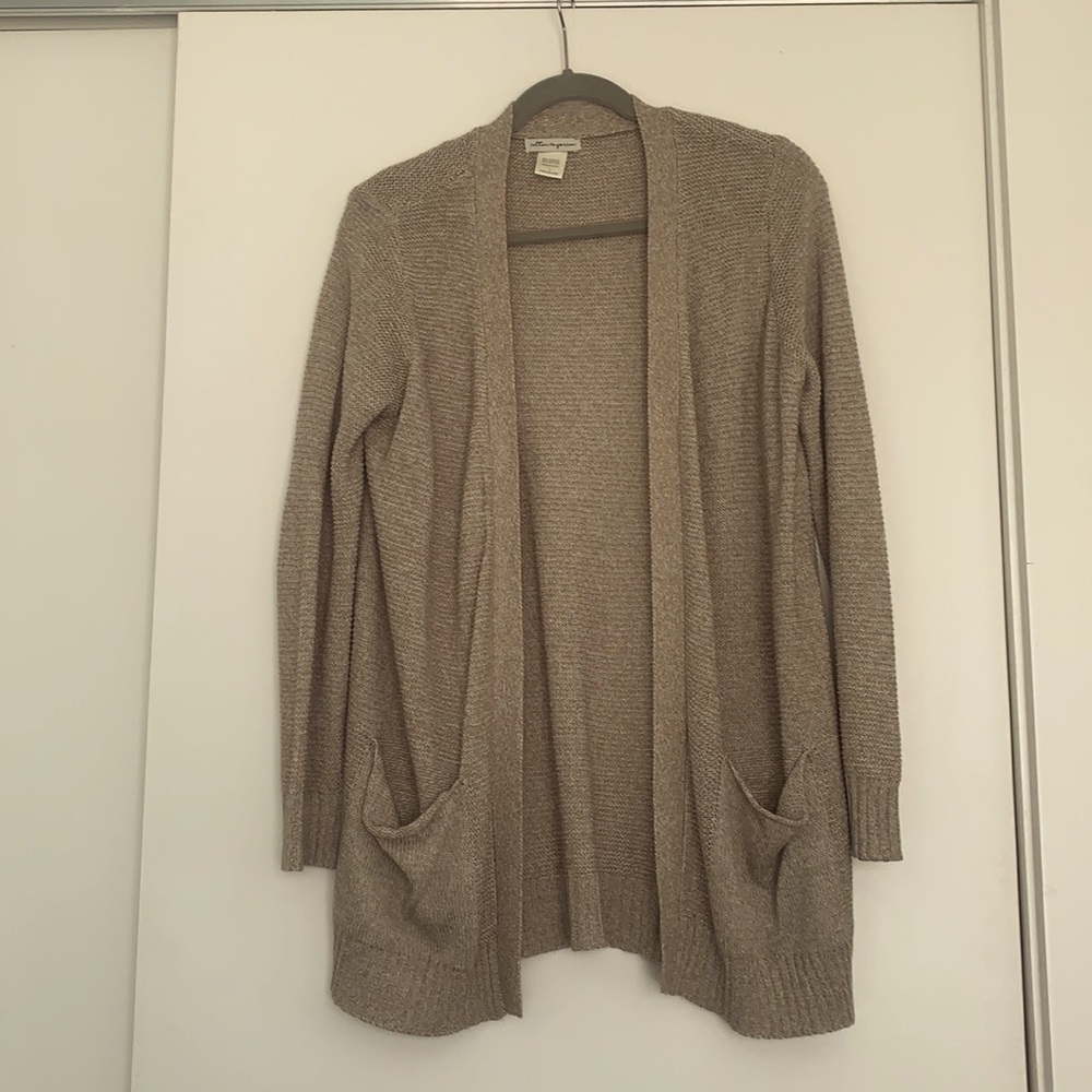 Cotton Emporium size L slouchy tan cardigan